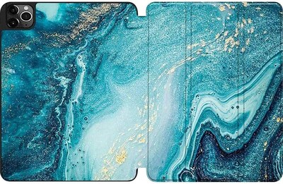 SaharaCase Apple iPad Pro 12.9" (4th,5th,6th Gen 2020-2022) Protection Bundle,Folio Case with Tempered Glass Screen, Green/Blue