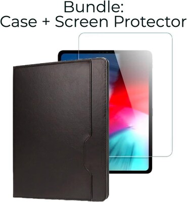 SaharaCase Apple iPad Pro 12.9 (4th,5th,6th Gen 2020-2022) Protection Bundle, Folio Case with Tempered Glass Screen, Black