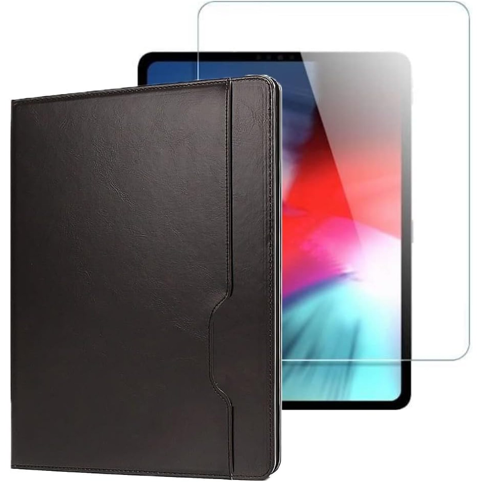 SaharaCase Apple iPad Pro 12.9 (4th,5th,6th Gen 2020-2022) Protection Bundle, Folio Case with Tempered Glass Screen, Black