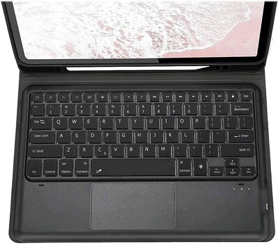 SaharaCase Apple iPad Pro 12.9" (4th,5th, and 6th Gen 2020-2022) Bundle, Keyboard Folio Case with Tempered Glass Screen, Black