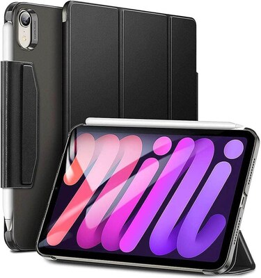 SaharaCase Apple iPad mini A17 Pro & 6th Generation 2021 Protection Bundle, ESR Folio Case with Tempered Glass Screen, Black