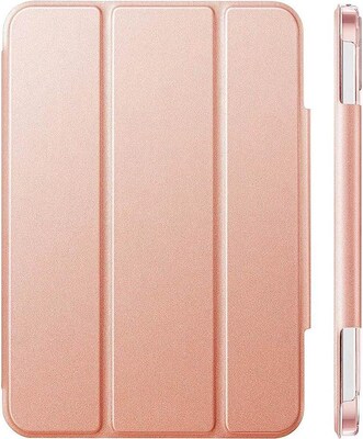 SaharaCase Apple iPad mini A17 Pro & 6th Generation 2021 Protection Bundle, Folio Case with Tempered Glass Screen, Rose Gold