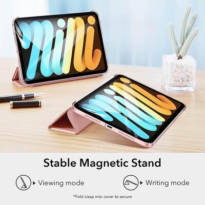 SaharaCase Apple iPad mini A17 Pro & 6th Generation 2021 Protection Bundle, Folio Case with Tempered Glass Screen, Rose Gold