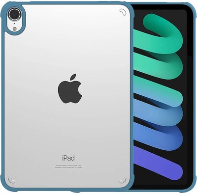 SaharaCase Apple iPad mini A17 Pro & 6th Generation 2021 Protection Bundle, Hybrid-Flex Case with Tempered Glass, Clear Blue