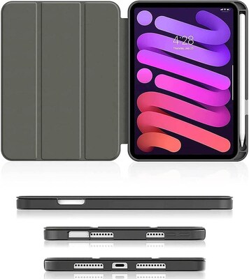 SaharaCase Apple iPad mini A17 Pro & 6th Generation 2021 Protection Bundle, Folio Case with Tempered Glass Screen, Purple Marble