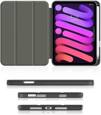 SaharaCase Apple iPad mini A17 Pro & 6th Generation 2021 Protection Bundle, Folio Case with Tempered Glass Screen, Green Marble