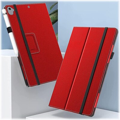 SaharaCase Apple iPad 10.2" (9th Generation 2021) Protection Bundle, Bi-Fold Folio Case with Tempered Glass Screen, Red