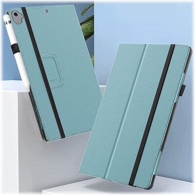 SaharaCase Apple iPad 10.2" (9th Generation 2021) Protection Bundle, Bi-Fold Folio Case with Tempered Glass Screen, Aqua