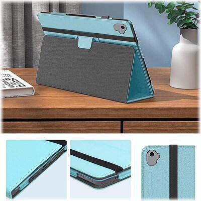 SaharaCase Apple iPad 10.2" (9th Generation 2021) Protection Bundle, Bi-Fold Folio Case with Tempered Glass Screen, Aqua