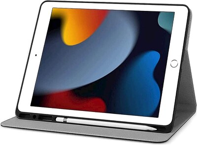 SaharaCase Apple iPad 10.2" (7th, 8th, & 9th Gen 2021) Protection Bundle, Folio Case with Tempered Glass Screen, Black