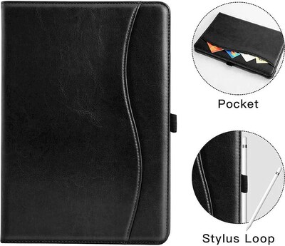 SaharaCase Apple iPad 10.2" (7th, 8th, & 9th Gen 2021) Protection Bundle, Folio Case with Tempered Glass Screen, Black