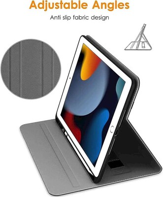SaharaCase Apple iPad 10.2" (7th, 8th, & 9th Gen 2021) Protection Bundle, Folio Case with Tempered Glass Screen, Black
