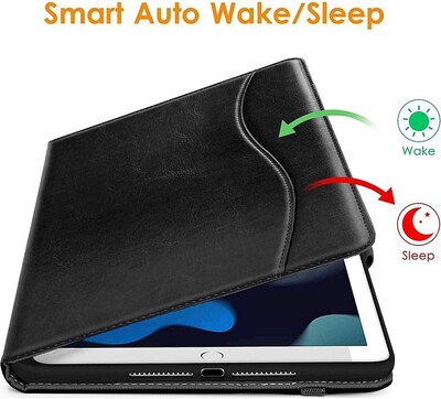 SaharaCase Apple iPad 10.2" (7th, 8th, & 9th Gen 2021) Protection Bundle, Folio Case with Tempered Glass Screen, Black