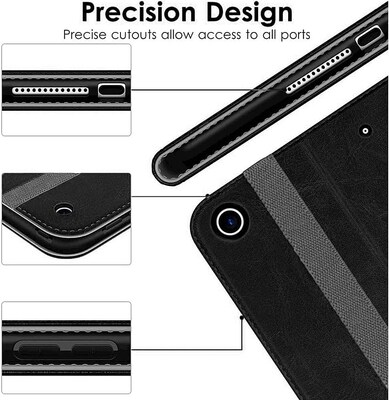 SaharaCase Apple iPad 10.2" (7th, 8th, & 9th Gen 2021) Protection Bundle, Folio Case with Tempered Glass Screen, Black