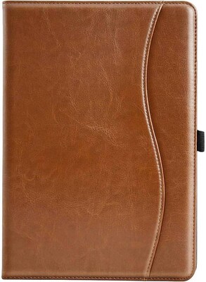 SaharaCase Apple iPad 10.2" (9th Generation 2021) Protection Bundle, Business Folio Case with Tempered Glass Screen, Brown