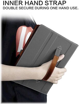 SaharaCase Apple iPad 10.2" (9th Generation 2021) Protection Bundle, Business Folio Case with Tempered Glass Screen, Brown