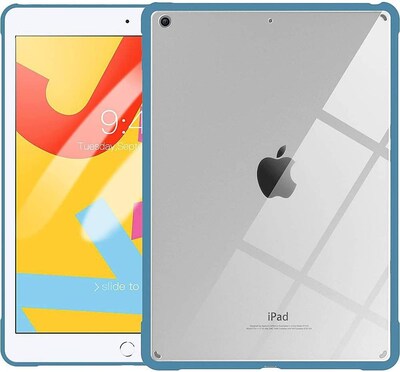 SaharaCase Apple iPad 10.2" (9th Gen 2021) Protection Bundle, Hybrid-Flex Case with Tempered Glass Screen, Clear Blue