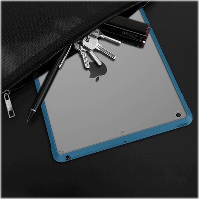 SaharaCase Apple iPad 10.2" (9th Gen 2021) Protection Bundle, Hybrid-Flex Case with Tempered Glass Screen, Clear Blue