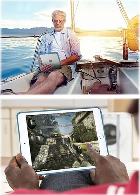 SaharaCase Apple iPad 10.2" (9th Gen 2021) Protection Bundle, Hybrid-Flex Case with Tempered Glass Screen, Clear Blue