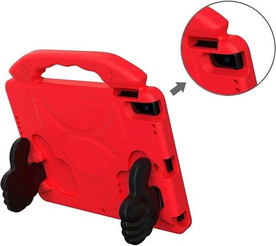 SaharaCase Apple iPad 10.2" (9th Generation 2021) Protection Bundle, KidProof Case with Tempered Glass Screen, Red