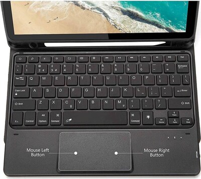 SaharaCase Apple iPad 10.2" (9th Gen 2021) Protection Bundle, Keyboard Case with Tempered Glass Screen, Black