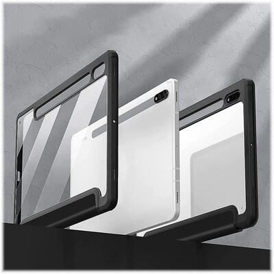 SaharaCase Samsung Galaxy Tab S8 Protection Bundle, Folio Case with Tempered Glass Screen, Clear/Black