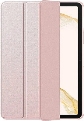 SaharaCase Samsung Galaxy Tab S8 Protection Bundle, Folio Case with Tempered Glass Screen, Clear/Pink