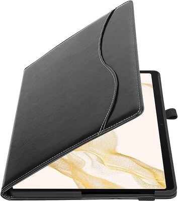 SaharaCase Samsung Galaxy Tab S8 Protection Bundle, Business Series Case with Tempered Glass Screen, Black