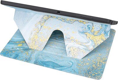 SaharaCase Samsung Galaxy Tab S8+ Protection Bundle, Multi-Angle Folio Case with Tempered Glass Screen, Blue Marble