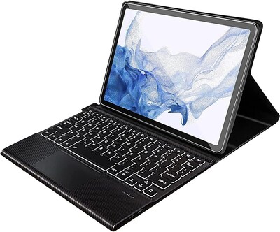 SaharaCase Samsung Galaxy Tab S8+ Protection Bundle, Keyboard Case with Tempered Glass Screen, Black