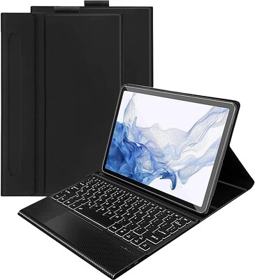 SaharaCase Samsung Galaxy Tab S8+ Protection Bundle, Keyboard Case with Tempered Glass Screen, Black