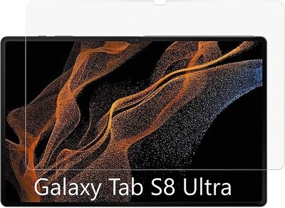 SaharaCase Samsung Galaxy Tab S8 Ultra Protection Bundle, Folio Case with Tempered Glass Screen, Clear/Black