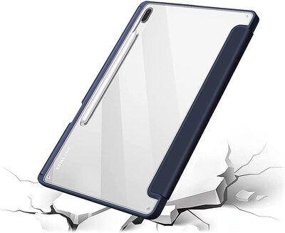 SaharaCase Samsung Galaxy Tab S8 Ultra Protection Bundle, Folio Case with Tempered Glass Screen, Clear/Navy Blue