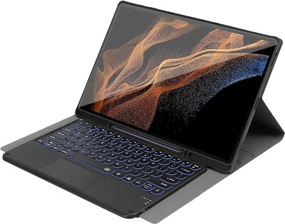 SaharaCase Samsung Galaxy Tab S8 Ultra Protection Bundle, Keyboard Case with Tempered Glass Screen, Black