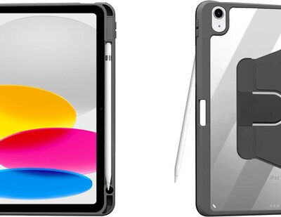 SaharaCase Apple 10.9" iPad (10th Generation) Protection Bundle, Rotating Folio Case with Tempered Glass Screen, Black