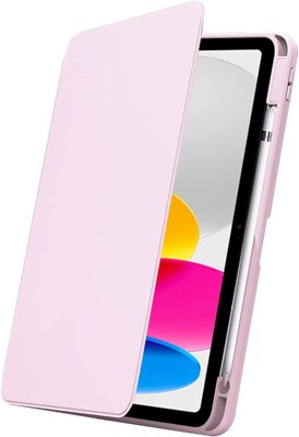 SaharaCase Apple 10.9" iPad (10th Generation) Protection Bundle, Rotating Folio Case with Tempered Glass Screen, Pink