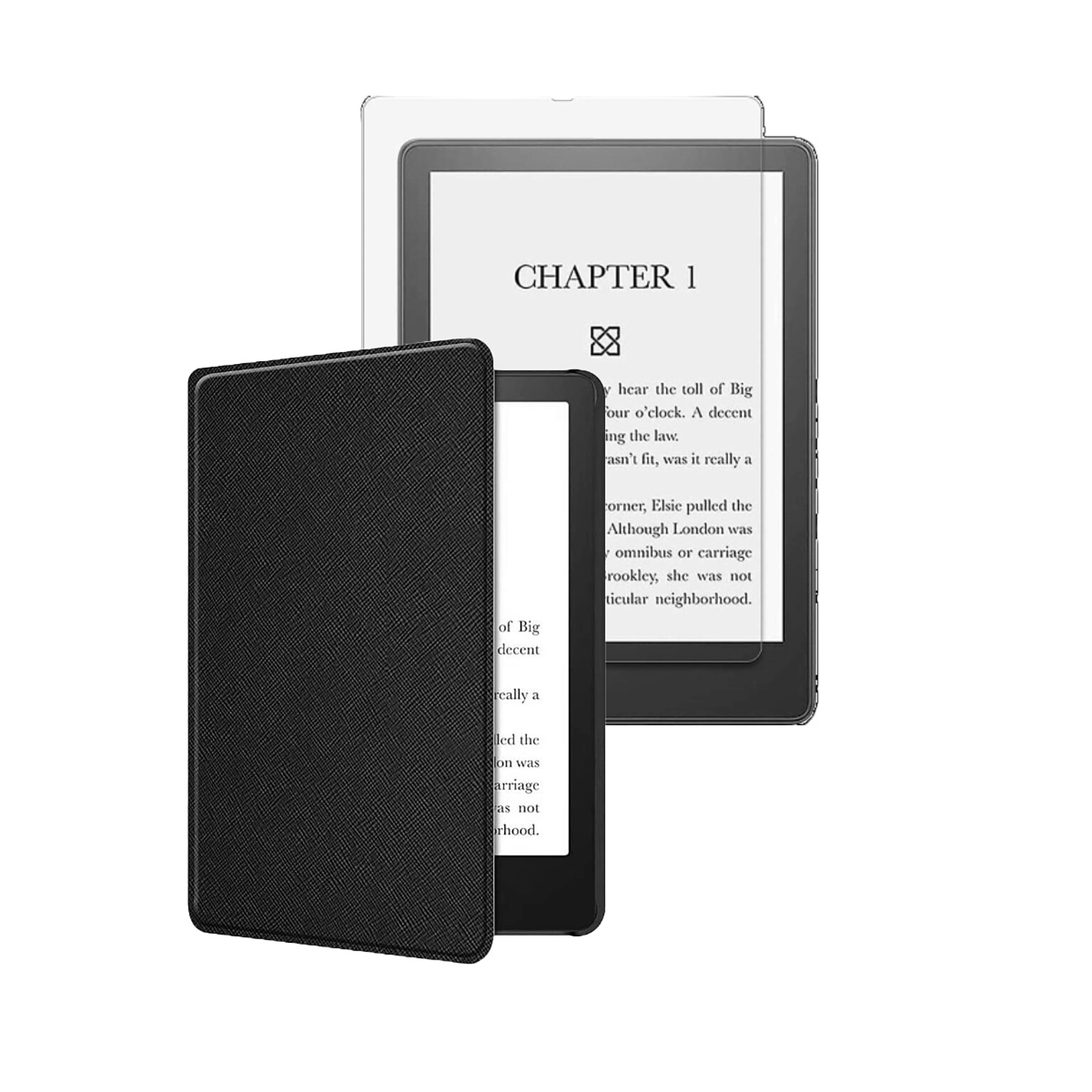 SaharaCase Kindle Paperwhite 11th Gen 2021-2023) Protection Bundle, Folio Case & Tempered Glass Screen, Black (TB00190-ZD-T22)