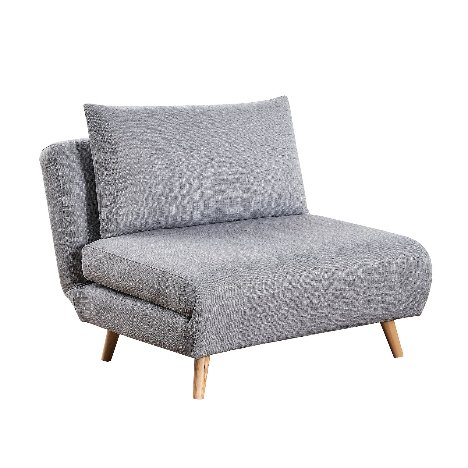Flash Furniture Shaw Fabric Convertible Tri-Fold Sleeper Chair, Armless, Light Gray (BOBSBS031LTGRY)