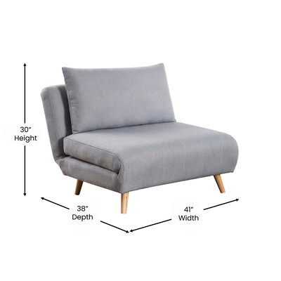 Flash Furniture Shaw Fabric Convertible Tri-Fold Sleeper Chair, Armless, Light Gray (BOBSBS031LTGRY)