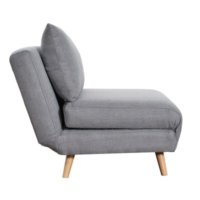 Flash Furniture Shaw Fabric Convertible Tri-Fold Sleeper Chair, Armless, Light Gray (BOBSBS031LTGRY)