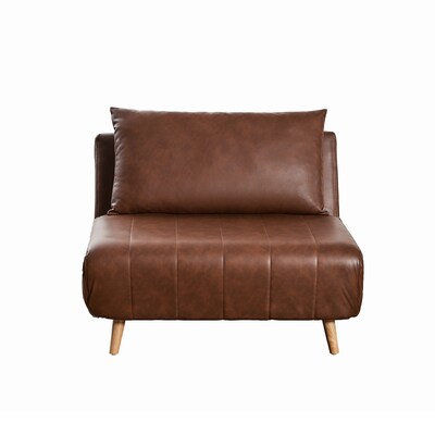 Flash Furniture Shaw LeatherSoft Convertible Tri-Fold Sleeper Chair, Armless, Brown (BOBSBS031BRN)