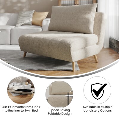 Flash Furniture Shaw Boucle Convertible Tri Fold Sleeper Chair