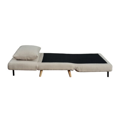 Flash Furniture Shaw Boucle Convertible Tri-Fold Sleeper Chair, Armless, Cream (BOBSBS031CRMBCL)