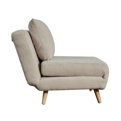 Flash Furniture Shaw Boucle Convertible Tri-Fold Sleeper Chair, Armless, Cream (BOBSBS031CRMBCL)