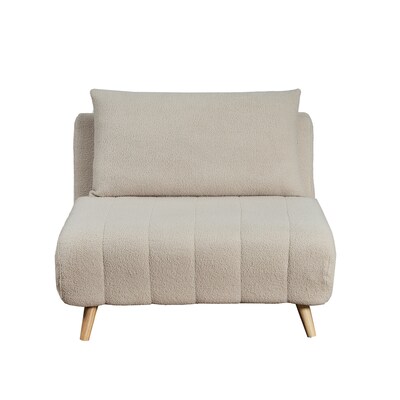 Flash Furniture Shaw Boucle Convertible Tri-Fold Sleeper Chair, Armless, Cream (BOBSBS031CRMBCL)