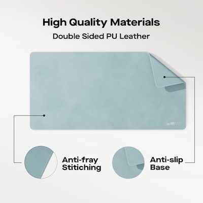 Mobile Pixels Inc. PU Leather Desk Mat, 31.5" x 15.75", Haze Blue (115-1001P05)