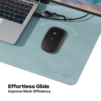 Mobile Pixels Inc. PU Leather Desk Mat, 31.5" x 15.75", Haze Blue (115-1001P05)