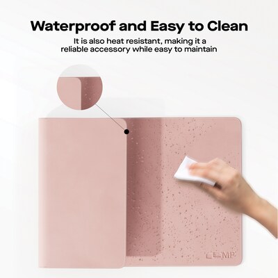 Mobile Pixels Inc. Anti Slip Faux Leather Desk Pad, 31.5 x 15.75, Coral Pink (115-1001P06)