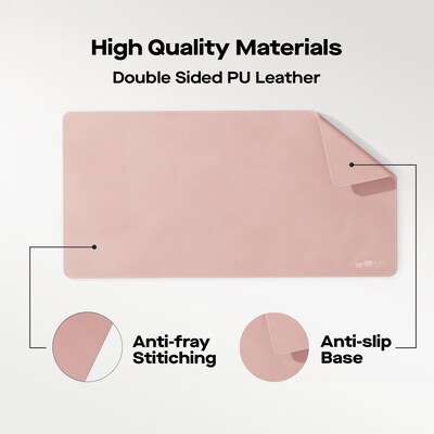 Mobile Pixels Inc. PU Leather Desk Mat, 31.5" x 15.75", Coral Pink (115-1001P06)