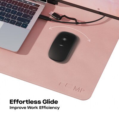Mobile Pixels Inc. Anti Slip Faux Leather Desk Pad, 31.5" x 15.75", Coral Pink (115-1001P06)